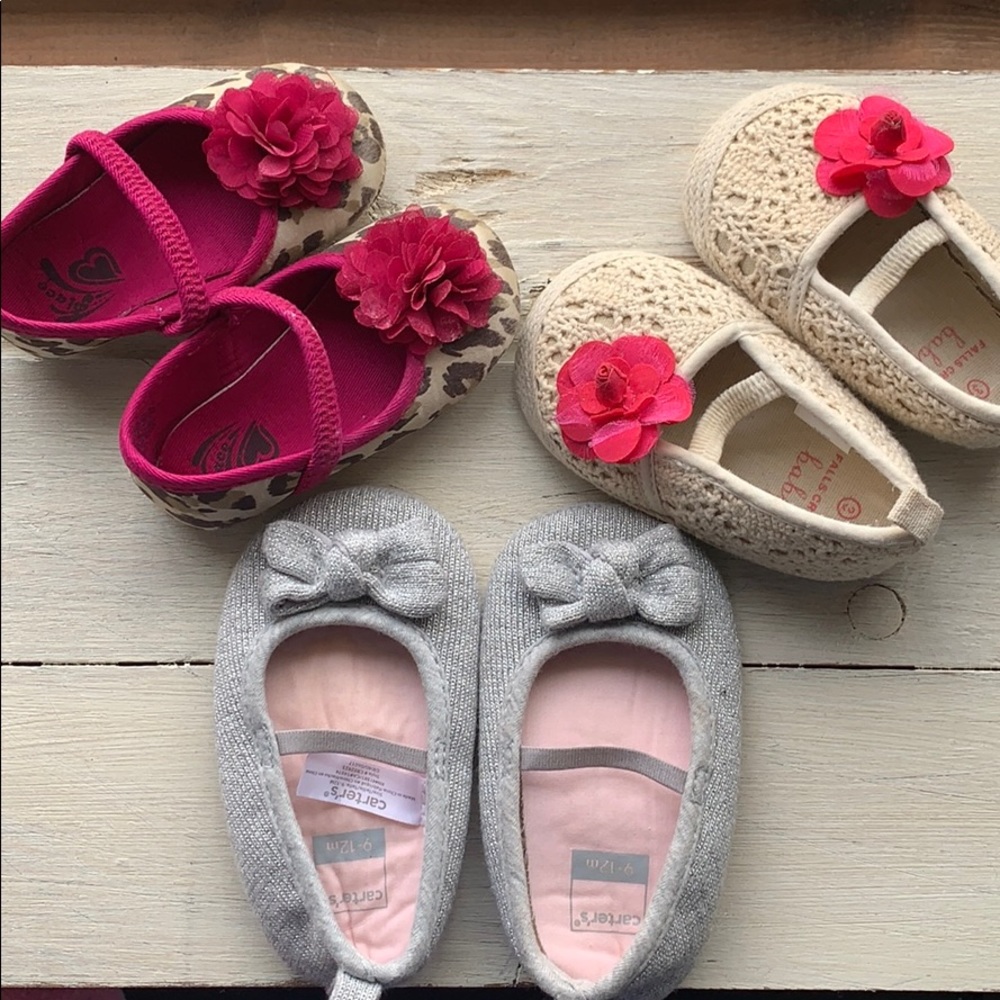 Bundle of three baby shoes, girl, size 3